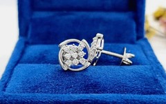Art Deco Style Lab Created Diamond Earring For Any Occasion 14K White Gold FN