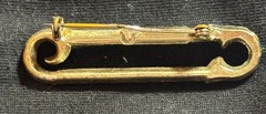 vintage gold-tone decorative rectangular brooch pin unisex adults no stone