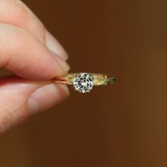 Gorgeous 14K GE Gold Plated Round Cut Solitaire CZ Engagement Ring ~ Size 8 🔥