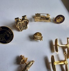 Lot of 7 Vintage Sports Other Assorted Pins Cuff Links. Nice Condition.