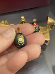 VTG Edgar Berebi Limited Edition Egyptian Faberge Eggs Pendant Necklace W/stand