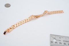 Vintage Bracelet Rose Gold Tone Rhinestone 7.5″