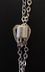 Victorian .800 Silver 57″ Guard Chain Watch Pendant Necklace Garnet Pearl Slide