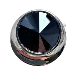 Vintage Sarah Coventry Silver Tone Faux Hematite Rivoli Necklace Clip Earrings