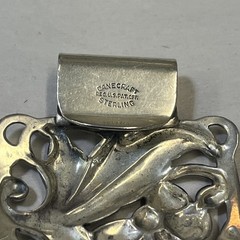 Vtg DANECRAFT Bracelet 925 Sterling 6 Panel Cut Out Floral Repousse 7.25 63.1 Gr