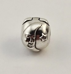 Authentic Pandora Sterling Silver Sun Moon Star Clasp Charm Bead ALE S925 3.0g