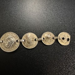 Vtg Coin Bracelet AUSTRALIA 1943-1944 FLORIN Sterling Coins 7”