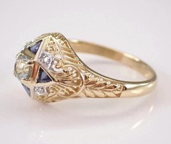 2.5Ct Art Deco Style Lab Created Diamond Engagement Anniversary 14K Gold FN Ring