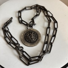 Vintage Unisex Sarah Coventry Zodiac Sign Sagittarius Pewter Pendant Necklace