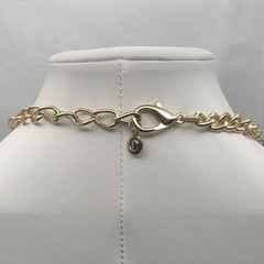 Chicos Gold Layered Chain Bib Necklace Long Adjustable