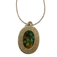 Vintage Confetti Lucite Pendant Necklace Silver Tone Chain 18″ Bohemian Indie