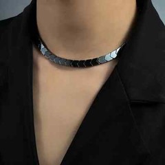 Collar de clavícula de hematita con estilo, joyería de moda, cadena de regalo