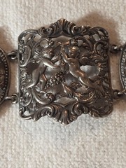 Vintage Cini Sterling 925 Cherub & Lion Bracelet Italian Renaissance Revival