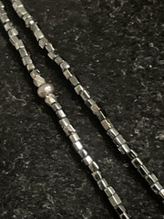 Vintage Boho Sterling Silver Beaded Baroque Pearl Necklace 18”