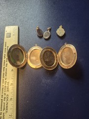 Vintage Lot Of Cameos. Earrings, 2 Lockets, Pendent. Great Condition
