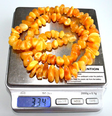 33gr RUSSIAN SOVIET BALTIC AMBER BEAD NECKLACE 琥珀 BRACELET STONE PENDANT EARRING