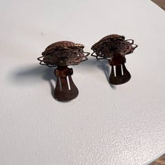 Vintage Copper Glitter Confetti Bracelet & Earrings Set