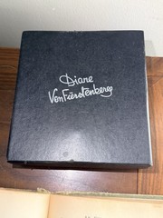 RARE Vintage DVF Interchangeable Collar Necklace Lucite 3 Donut Rings Signed Box