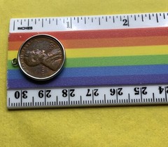 Vintage Sterling Silver Green Enamel 1957 Lucky Penny Bracelet Charm