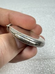Antique Sterling Silver Art Nouveau Repousse Lady Crescent Moon & Stars Locket