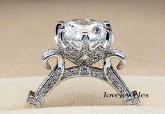 Lab-Created 2.90CT Round Cut Diamond Vintage Engagement Ring 14K White Gold Over
