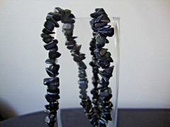 VINTAGE HONG KONG HANDMADE DARK GREEN NEPHRITE JADE CHIPS 35″ ENDLESS NECKLACE