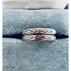 Vintage Sterling Silver Navajo Style Stacking Ring Bands Set of 2 Size 5