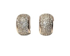 Dior Women’s Luxury Silver-Tone Rhinestones Half Hoop Pave Clip-on Earrings