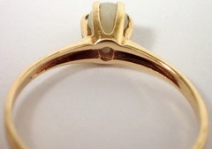Antique Victorian 1.1g SOLID 10k Yellow Gold Prong Set White Stone Ring Sz 5.5