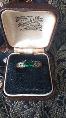 Vintage 1990-s 14 Ct Rolled Gold Emerald Ring Size UK R US 8 1/2 – Hallmarked!!