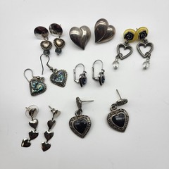 Fabulous Heart earrings Lot Collection Pierced stud dangle Anniversary Love