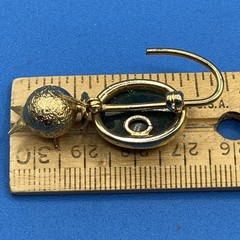 ADMARK signed CAT PIN Brooch vintage Gold Filled semi-precious carved bloodstone