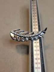Vtg 925 Double Finger Leaf Ring CZ Accents Size 7 And Size 6 Sterling Silver