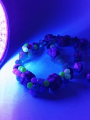 Vtg Antq Czech Glass Marbled Slag Melon Ball Tutti Frutti Bead Cluster Necklace