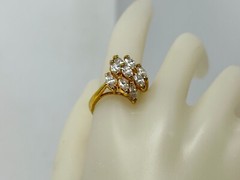 Gorgeous Yellow Gold-Plated CZ Cubic Zirconia Cocktail Size 9.75 Ring