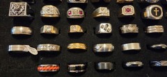 Vintage Mod Ring Lot Of 41.mens.14 Signed Avon ETA stainless Steel RSC
