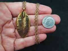 Vintage 1980’s Gold Plated Chain w/Gold Plated Leaf Slide