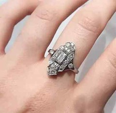 Art Deco Vintage Style 2.95Ct Lab Created Diamond Wedding 14k White Gold FN Ring