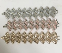 Wide Signed CLAUDETTE Pastel Thermoset Bracelet Vintage Jewelry New MCM CHOOSE