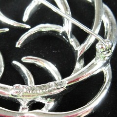 Sarah Coventry Silvertone Tailored Swirl Pin and Clip On Earrings Set Signed
