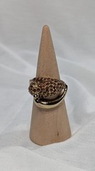 Vintage Pavé Set Amber Rhinestone “Squirrel” Ring Animal Size 8.5 Gold Tone