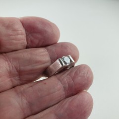 Sterling Silver Ring White Solitaire CZ 6.2g Size 8 BOCCO [7749]