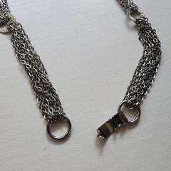 Pretty Vintage Silver Toned Multi-Strand Necklace Rings, 23″ Inch
