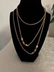 Monet Signed Necklace Gold Tone Chain Link – 57″ for any occasion