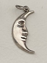 Vintage Sterling Silver Sun & Crescent Moon Charms