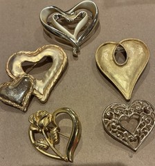 Heart Brooch Lot