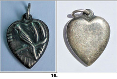 Vintage 1940s Sterling Silver Puffy Heart Charms WWII Sweetheart CHOOSE ONE