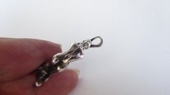 Risque Sterling Silver Pendant Nude Woman Riding Moon 4.7 grams Solid 925 Fairy