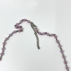 VTG Y2K Multi-Layered Purple Bead & Silver Tone Chain Draped Statement Necklace