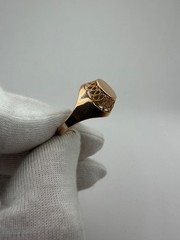 Vintage Soviet 14K Rose Gold Signet Ring 583 USSR Oval Ring Size 9.75 – 3.74g